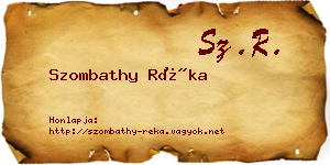 Szombathy Réka névjegykártya