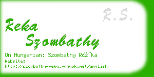 reka szombathy business card